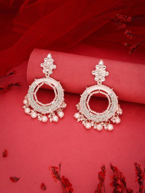 Tehzeeb Creations Gold Drop & Danglers Earring For Women & Girls Diamond, Pearl Brass Drops & Danglers | Swadesiicart