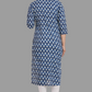 House of RP Women's Blue Cotton Floral Print Straight Kurta | Swadesiicart