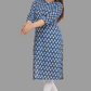 House of RP Women's Blue Cotton Floral Print Straight Kurta | Swadesiicart