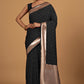 Monjolika Fashion Black Color Elegant Banarasi Silk SareeWith Gold Zari Weaving Work | Swadesiicart