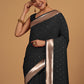 Monjolika Fashion Black Color Elegant Banarasi Silk SareeWith Gold Zari Weaving Work | Swadesiicart