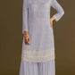 Anaita Lavender Heavy Chinon Suit With Embroidery Bits Work