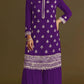 Anaita Violet Heavy Chinon Suit With Embroidery Bits Work