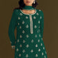 Anaita Dark Green Heavy Chinon Suit With Embroidery Bits Work