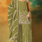 Anaita Parrot Green Heavy Fox Georgette Suit With Embroidery Work