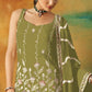 Anaita Parrot Green Heavy Fox Georgette Suit With Embroidery Work