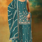 Anaita Teal Blue Heavy Fox Georgette Suit With Embroidery Work