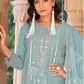 Anaita Sky Blue Nylon Organza Suit With Embroidery & Mirror Work
