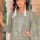 Anaita Sea Green Nylon Organza Suit With Embroidery & Mirror Work