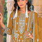 Anaita Gold Nylon Organza Suit With Embroidery & Mirror Work