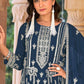 Anaita Navy Blue Nylon Organza Suit With Embroidery & Mirror Work