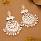 Tehzeeb Creations Brass Gold-Polished Silver, Gold, White Jewel Earrings | Swadesiicart