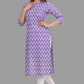 House of RP Women's Purple Cotton Floral Print Straight Kurta | Swadesiicart