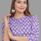House of RP Women's Purple Cotton Floral Print Straight Kurta | Swadesiicart