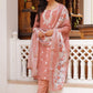 Vaasva Women Pink Linen Kurta Embroidered Kurta Set With Solid Pants & Dupatta | Swadesiicart