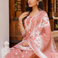 Vaasva Women Pink Linen Kurta Embroidered Kurta Set With Solid Pants & Dupatta | Swadesiicart