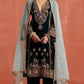 Anaita Black Heavy Velvet Suit With Embroidery Work