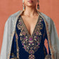 Anaita Navy Heavy Velvet Suit With Embroidery Work