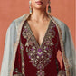 Anaita Red Heavy Velvet Suit With Embroidery Work