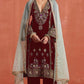 Anaita Red Heavy Velvet Suit With Embroidery Work
