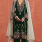 Anaita Dark Green Heavy Velvet Suit With Embroidery Work