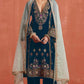 Anaita Teal Heavy Velvet Suit With Embroidery Work