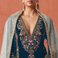 Anaita Teal Heavy Velvet Suit With Embroidery Work