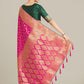 Monjolika Fashion Rani Pink Color Banarasi Silk Wedding Collection Saree | Swadesiicart