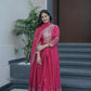 Lorenvalley Fashion Gajari Pink Shimmer Silk Embroidery Sequins Work Anarkali Gown with Dupatta | Swadesiicart