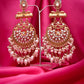Tehzeeb Creations Modern White Opal And Silver Chandelier Drop Earrings For Woman | Swadesiicart