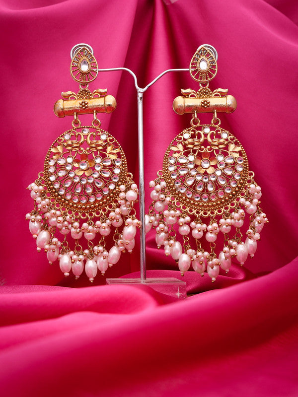 Tehzeeb Creations Modern White Opal And Silver Chandelier Drop Earrings For Woman | Swadesiicart