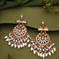 Tehzeeb Creations Modern White Opal And Silver Chandelier Drop Earrings For Woman | Swadesiicart