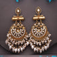 Tehzeeb Creations Modern White Opal And Silver Chandelier Drop Earrings For Woman | Swadesiicart