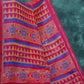 Light Orange And Pink Colour Printed Semi Chanderi Saree By Gayathri Reddy Designer Studio | Swadesiicart
