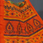 Mehendi Green Colour With Orange Blouse Cotton Brasso Saree By Gayathri Reddy Designer Studio | Swadesiicart