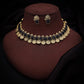 Tehzeeb Creations Black Colour Gold-Polished Stone Jewellery Choker Necklace Set With Matching Pair of Stud Earrings - Swadesiicart