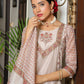 Vaasva Women Grey Chanderi Block Printed Embroidered Kurta Set With Solid Pants & Dupatta | Swadesiicart