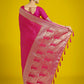 Monjolika Fashion Gorgeous Rani Pink Woven Banarasi Satin Designer Silk Saree | Swadesiicart