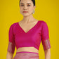Monjolika Fashion Gorgeous Rani Pink Woven Banarasi Satin Designer Silk Saree | Swadesiicart