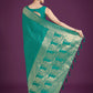 Monjolika Fashion Gorgeous Turquoise Woven Banarasi Satin Designer Silk Saree | Swadesiicart