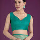 Monjolika Fashion Gorgeous Turquoise Woven Banarasi Satin Designer Silk Saree | Swadesiicart