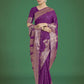 Monjolika Fashion Gorgeous Purple Woven Banarasi Satin Designer Silk Saree | Swadesiicart