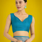 Monjolika Fashion Gorgeous Cyan blue Woven Banarasi Satin Designer Silk Saree | Swadesiicart