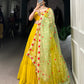 Lorenvalley Yellow Georgette Plain Lehenga Choli with Embroidery work Dupatta | Swadesiicart