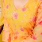 Vaasva Women Yellow Organza Floral Embroidered Anarkali Kurta, Pant & Dupatta set | Swadesiicart