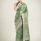 Monjolika Fashion Green Color Banarasi Satin Silk Zari Weaving Festival Saree | Swadesiicart