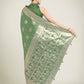 Monjolika Fashion Green Color Banarasi Satin Silk Zari Weaving Festival Saree | Swadesiicart