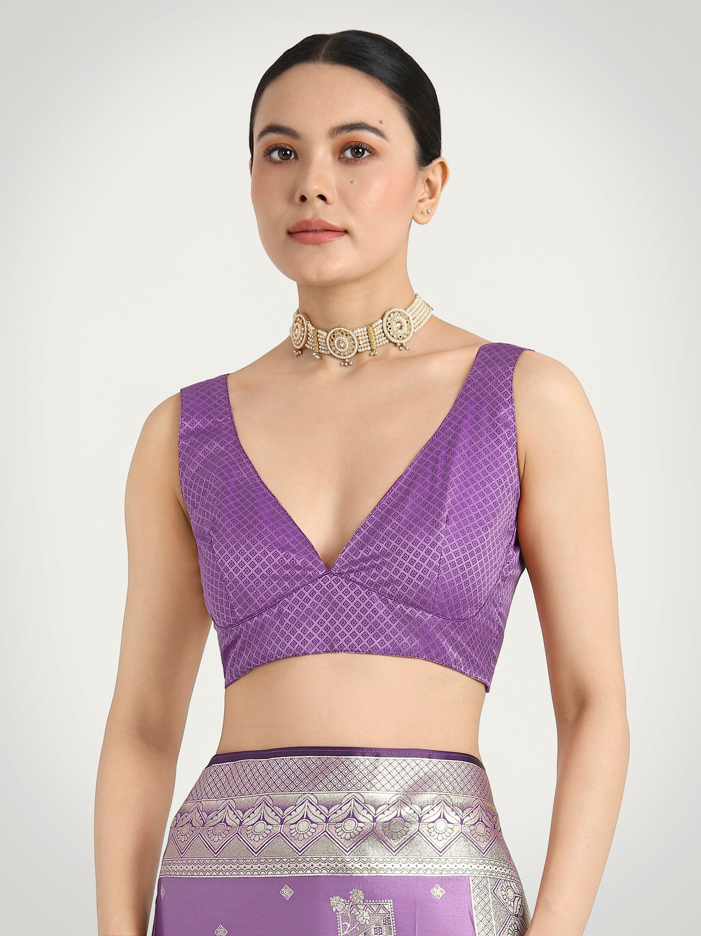 Monjolika Fashion Lavender Color Banarasi Satin Silk Zari Weaving Festival Saree | Swadesiicart