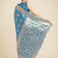 Monjolika Fashion Cyan blue Pink Color Banarasi Satin Silk Zari Weaving Festival Saree | Swadesiicart