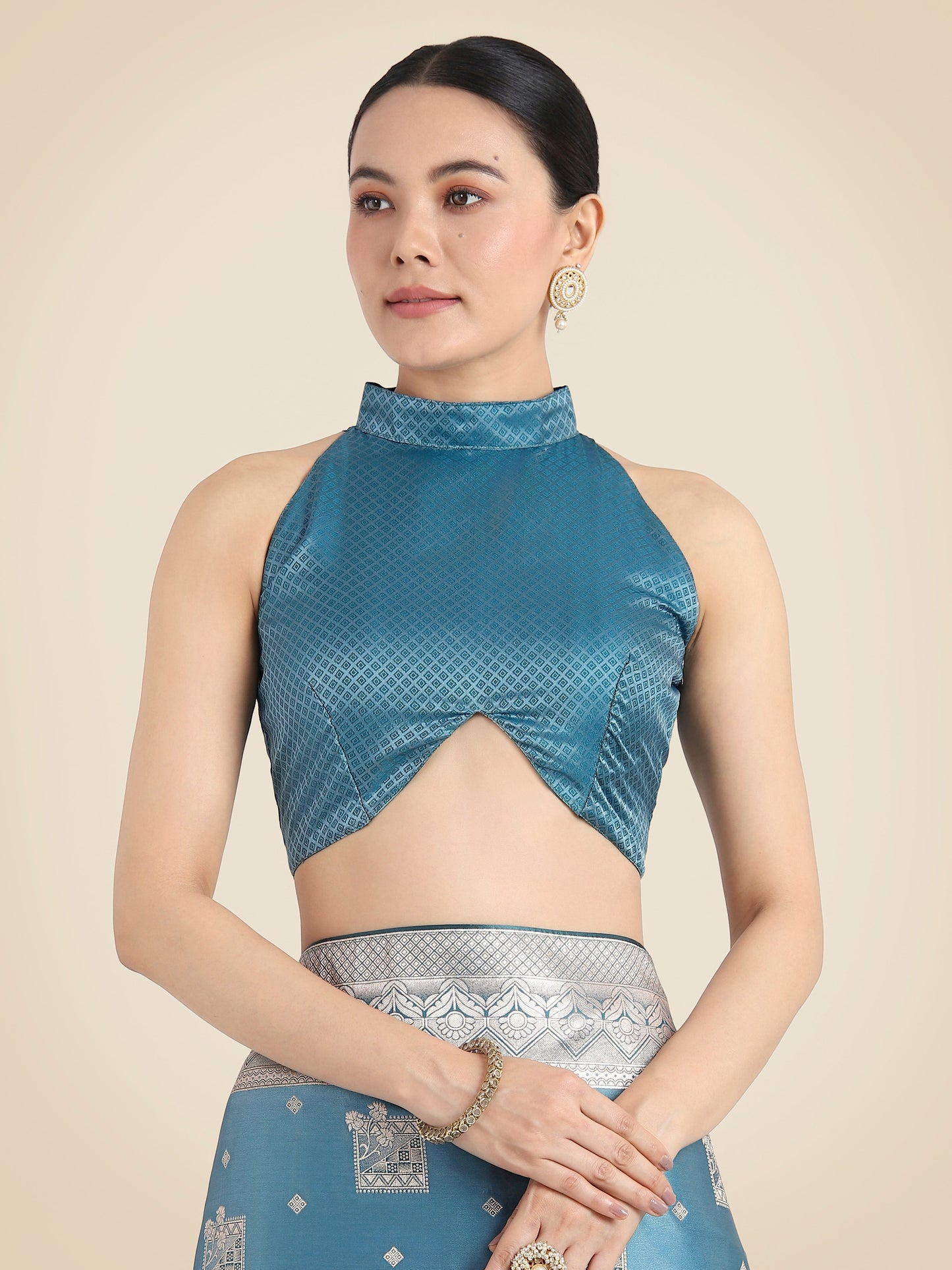 Monjolika Fashion Cyan blue Pink Color Banarasi Satin Silk Zari Weaving Festival Saree | Swadesiicart